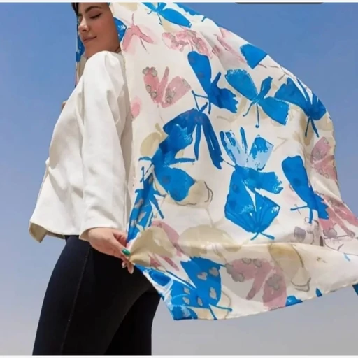 شال مجلسی حریر رنگارنگ زنانه
